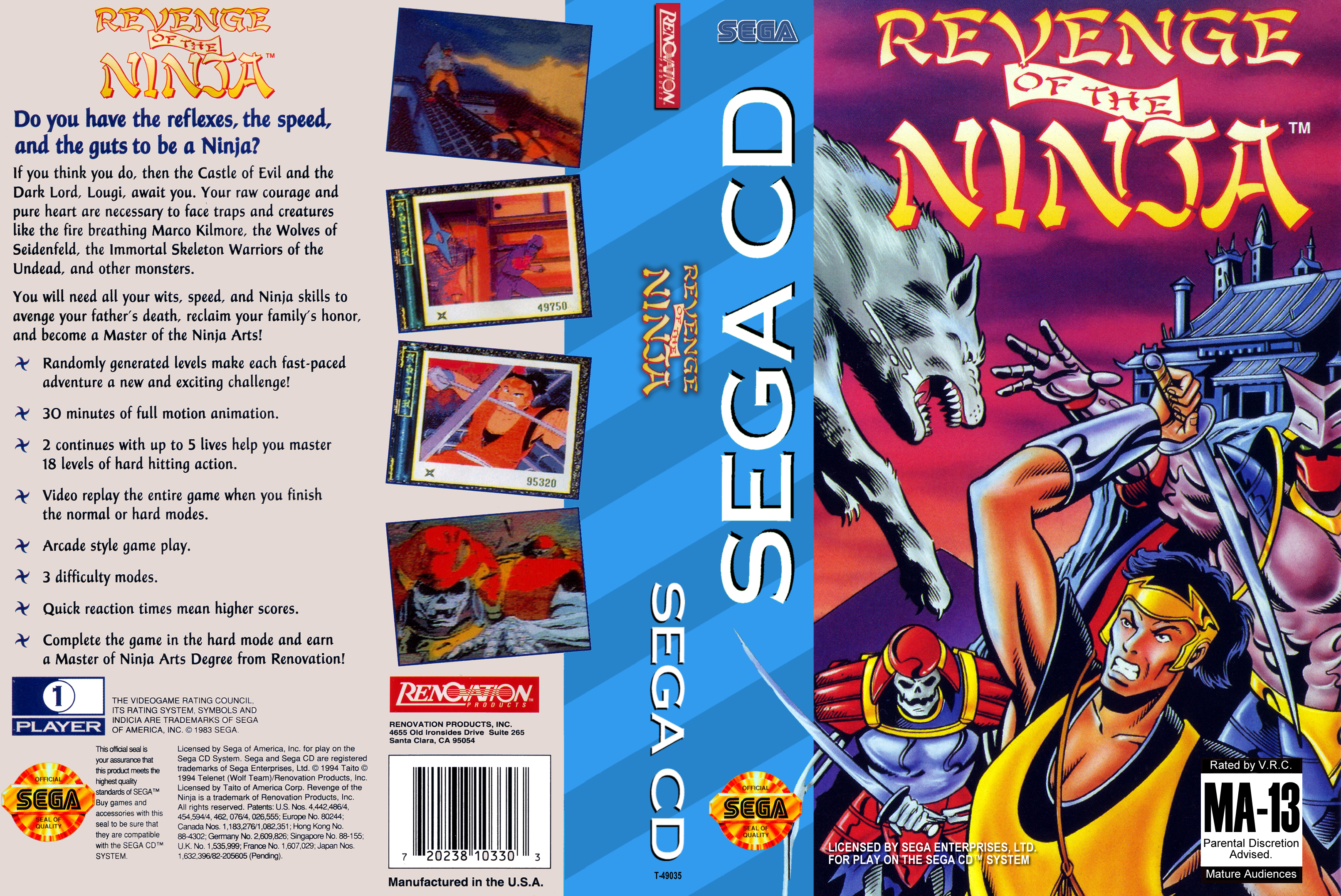 Revenge of the Ninja for SEGA CD